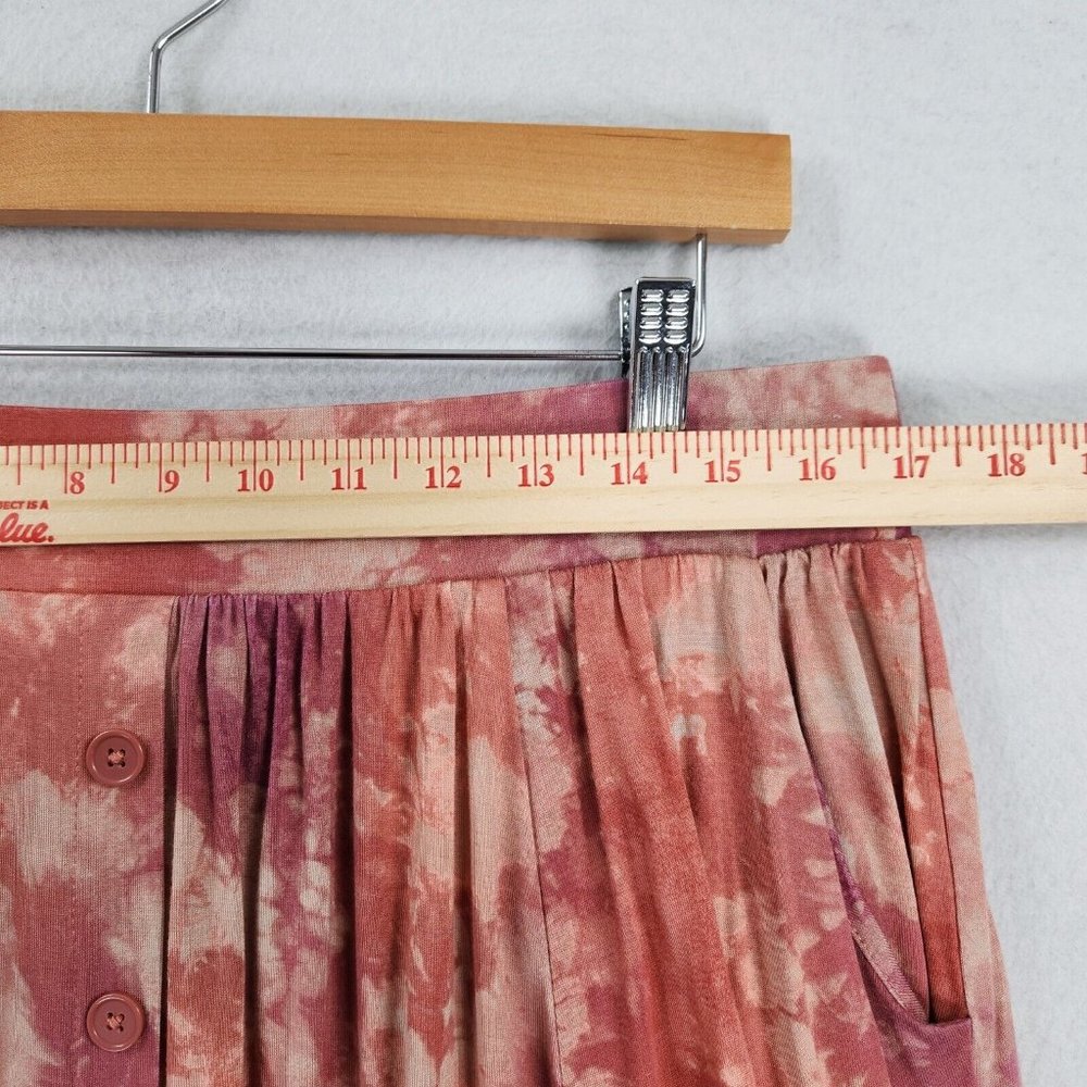 Torrid Skirt Womens 1 Pink Orange 1X Tie Dye Stretch Midi A Line Flowy Casual - Picture 5 of 13